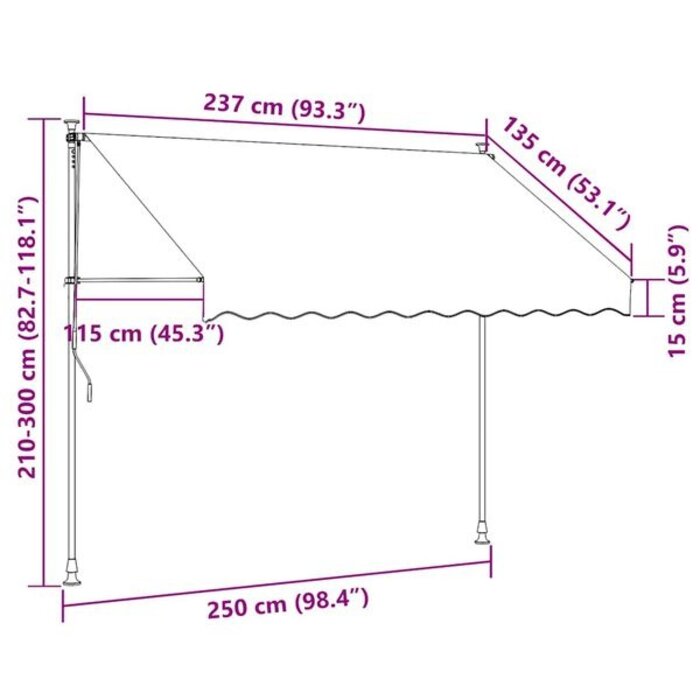 Vidaxl Auvent manuel rétractable 250 cm crème - 34% de remise