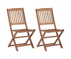 Vidaxl Lot de 2 chaises de jardin pliantes en acacia massif - 52% de remise