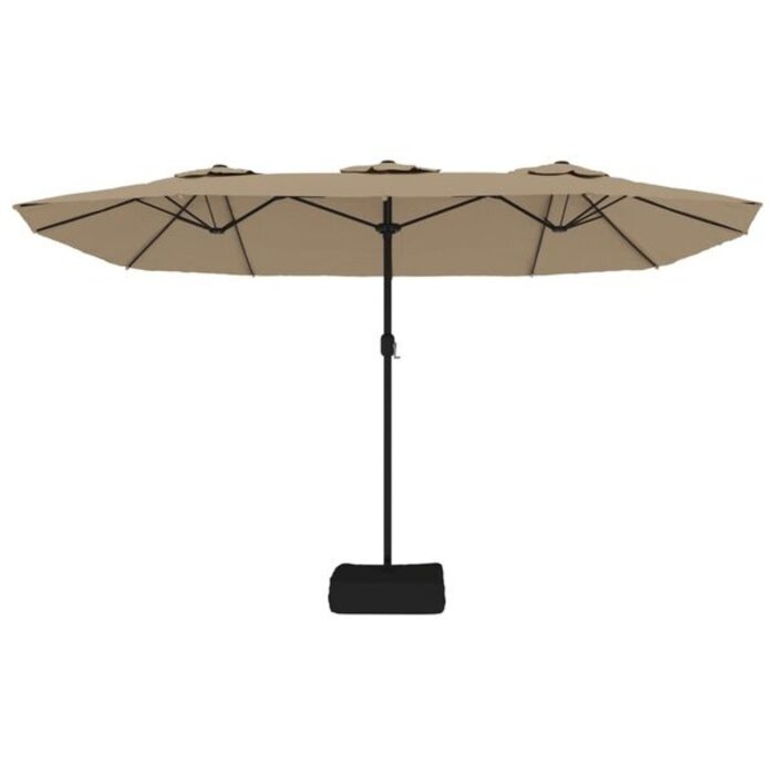 Vidaxl Parasol double 449 x 245 cm Taupe - 35% de remise