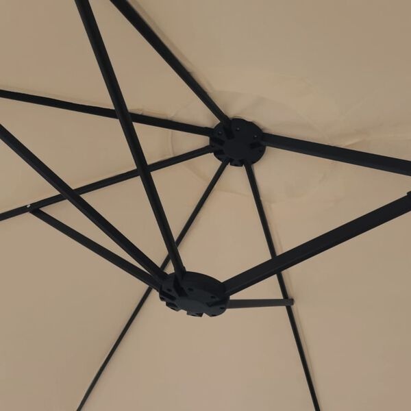 Vidaxl Parasol double 449 x 245 cm Taupe - 35% de remise