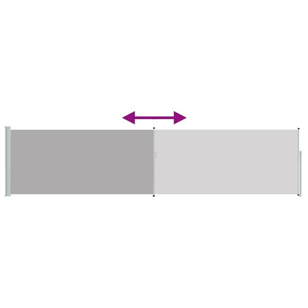 Vidaxl Pare-vue latéral rétractable 120x500 cm Gris - 34% de remise