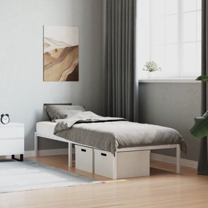 Vidaxl Cadre de lit en métal blanc 80x200 cm - 34% de remise