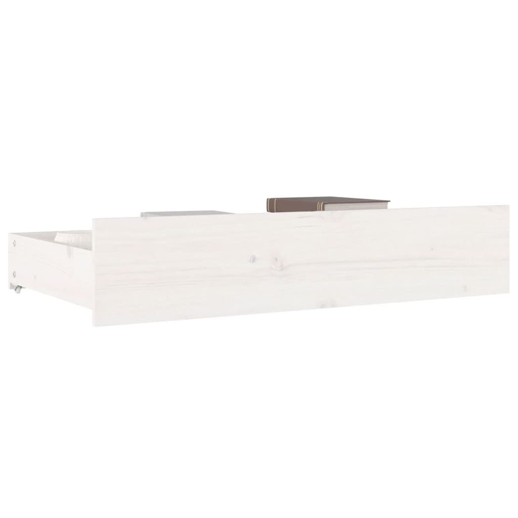 Vidaxl Lot de 4 tiroirs de lit en pin massif blanc - 95x57cm - 34% de remise