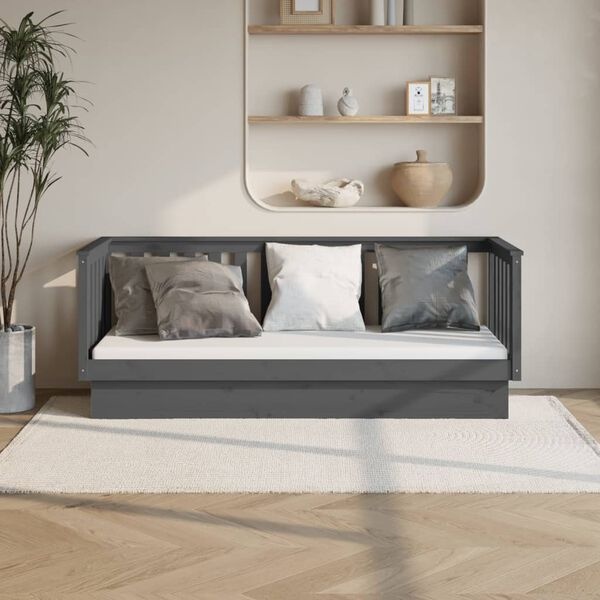 Vidaxl Canapé-lit en pin massif gris 75x190 cm - 34% de remise