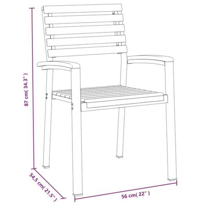 Vidaxl Lot de 2 chaises de jardin en acacia et métal - 35% de remise