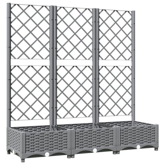 Vidaxl Bac à plantes avec treillis 120x40x121,5 cm gris - 34% de remise