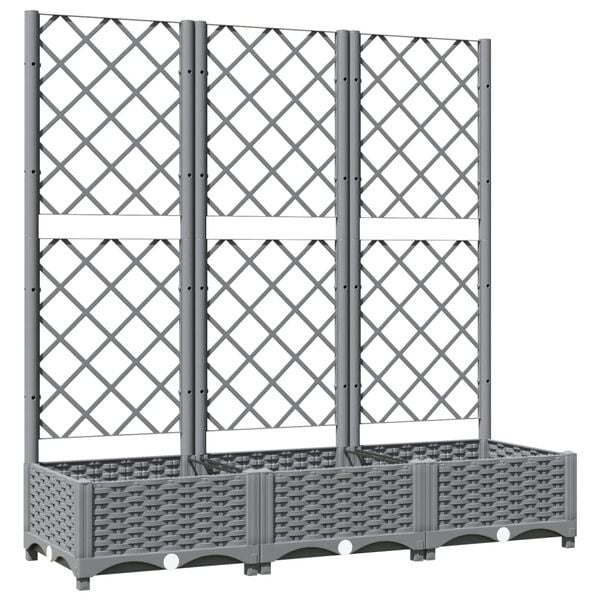 Vidaxl Bac à plantes avec treillis 120x40x121,5 cm gris - 34% de remise