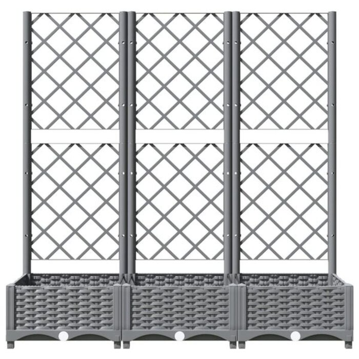 Vidaxl Bac à plantes avec treillis 120x40x121,5 cm gris - 34% de remise