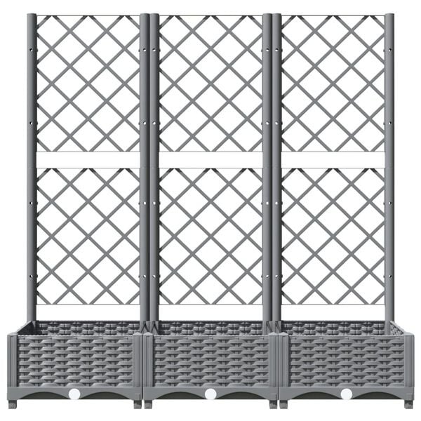 Vidaxl Bac à plantes avec treillis 120x40x121,5 cm gris - 34% de remise