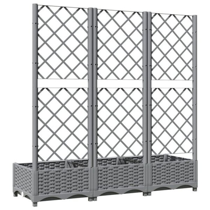 Vidaxl Bac à plantes avec treillis 120x40x121,5 cm gris - 34% de remise