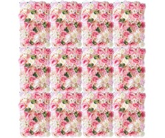 Lot de 12 Panneaux de Fleurs Artificielles Roses et Blanches - 52% de remise
