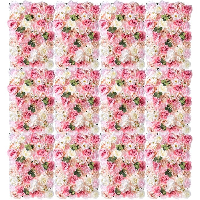 Lot de 12 panneaux muraux fleurs artificielles 60x40cm - 35% de remise