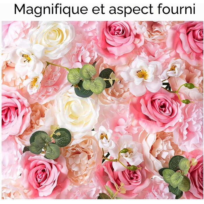 Lot de 12 panneaux muraux fleurs artificielles 60x40cm - 35% de remise