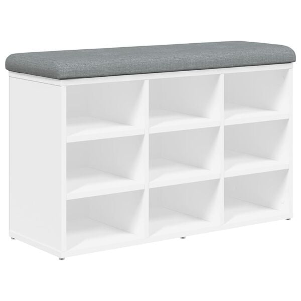Vidaxl Banc à chaussures avec coussin blanc - 82x32x50 cm - 34% de remise