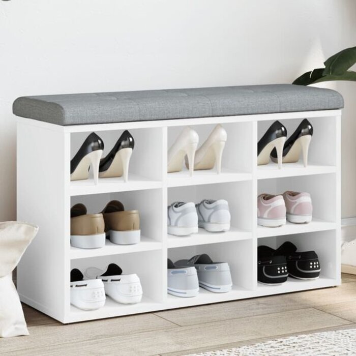 Vidaxl Banc à chaussures avec coussin blanc - 82x32x50 cm - 34% de remise
