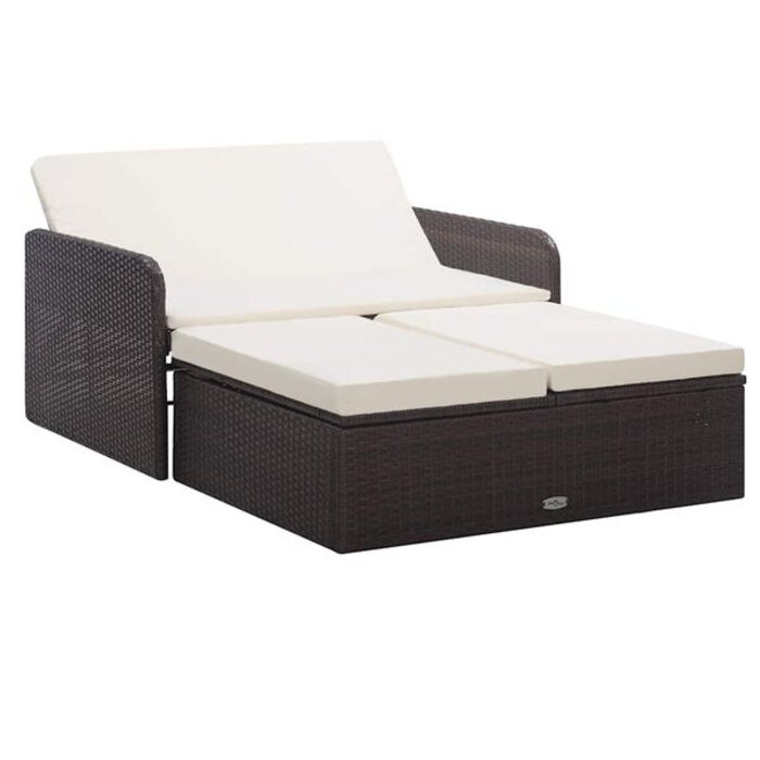 Vidaxl Salon de jardin 2 pièces en résine tressée marron - 35% de remise