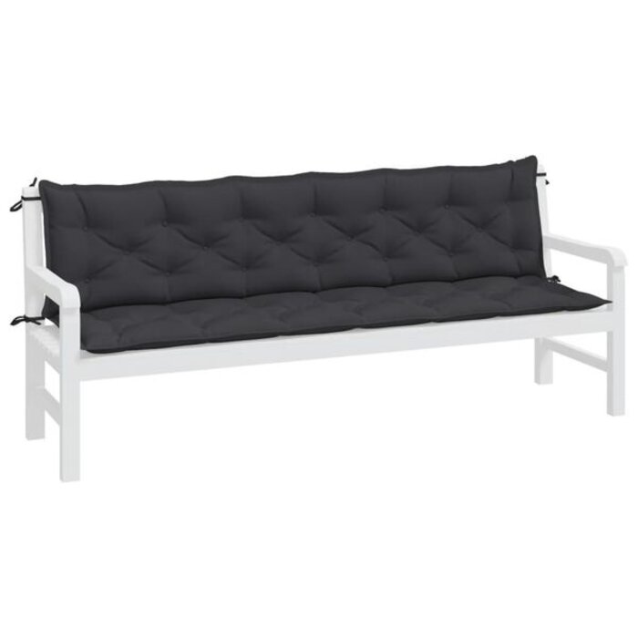 Vidaxl Lot de 2 coussins de jardin 200x50x7 cm - Noir - 33% de remise