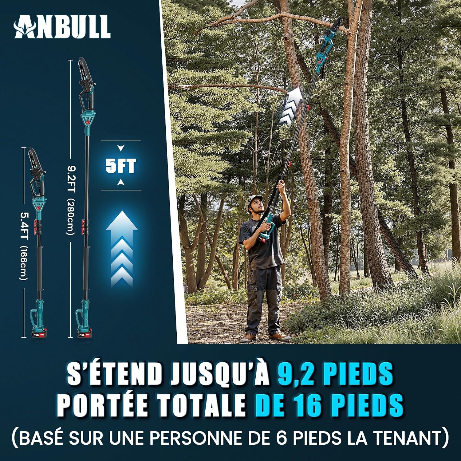 Tronçonneuse télescopique 2-en-1 sans fil - 34% de remise