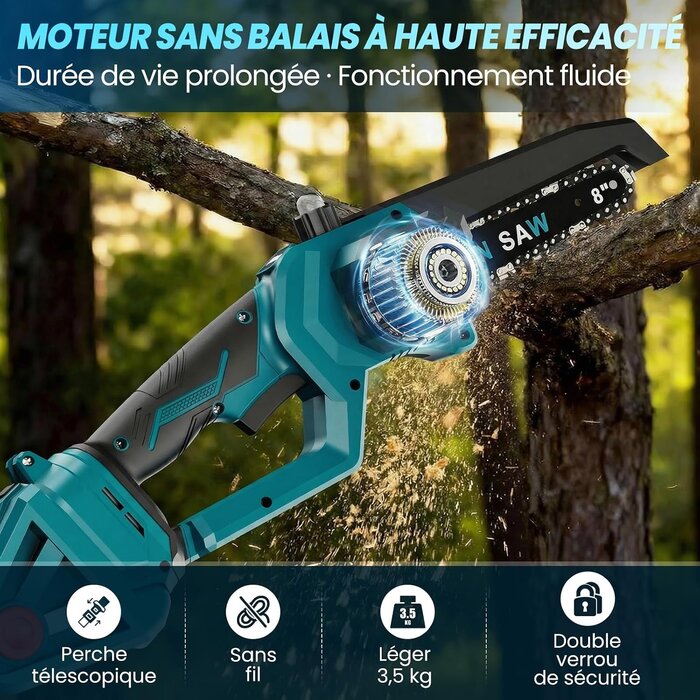 Tronçonneuse télescopique 2-en-1 sans fil - 34% de remise