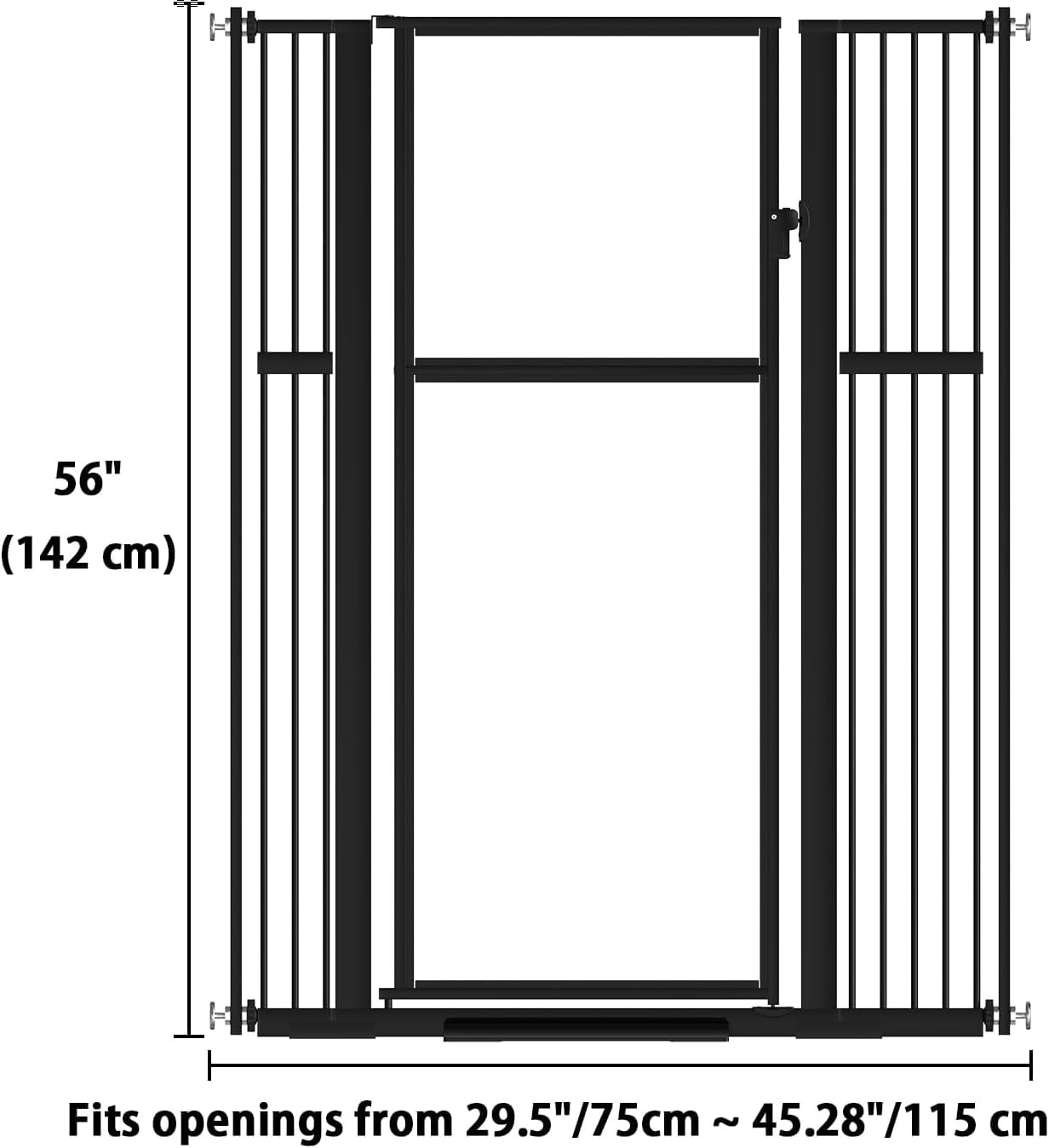 Barrière sécurité haute 142cm - Réglable - Noir - 35% de remise