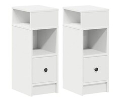 Vidaxl Lot de 2 tables de chevet blanches - 51% de remise