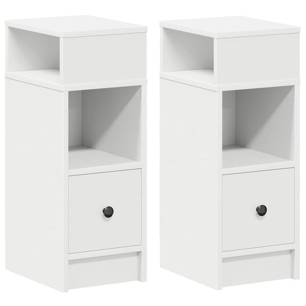 Vidaxl Lot de 2 tables de chevet blanches - 34% de remise