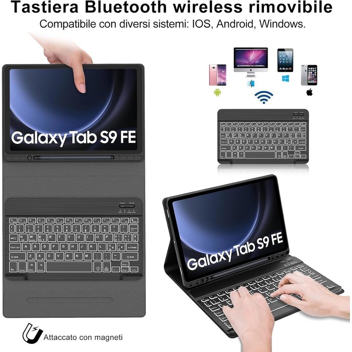 Étui clavier Bluetooth Samsung Galaxy Tab S9/S9 FE - Bleu - 31% de remise