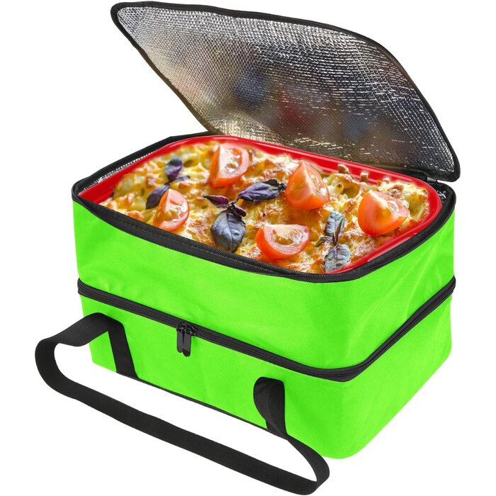 Sac isotherme vert 41x30x20cm - 2 compartiments - 26% de remise