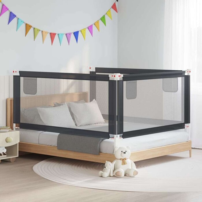 Vidaxl Barrière de lit pour enfant 180x25 cm - Gris foncé - 33% de remise