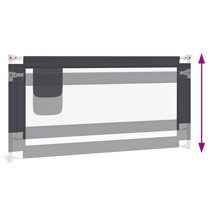 Vidaxl Barrière de lit pour enfant 180x25 cm - Gris foncé - 33% de remise