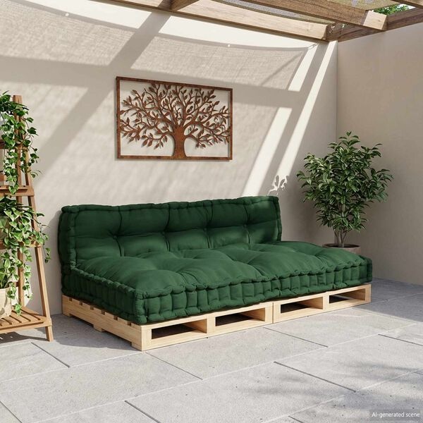 Vidaxl Coussin pour canapé en palette, 120 x 80 cm, vert - 35% de remise