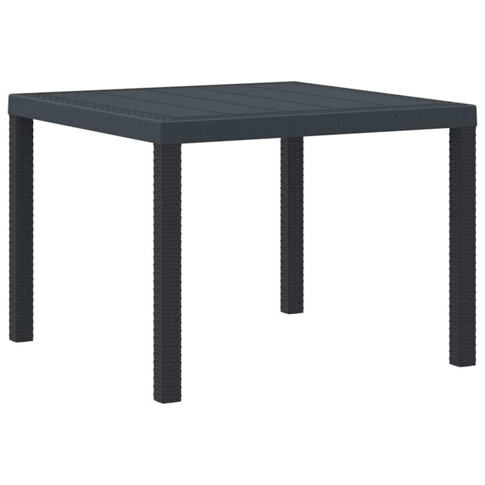 Vidaxl Table de jardin en polyrotin anthracite 100 x 100 cm - 34% de remise