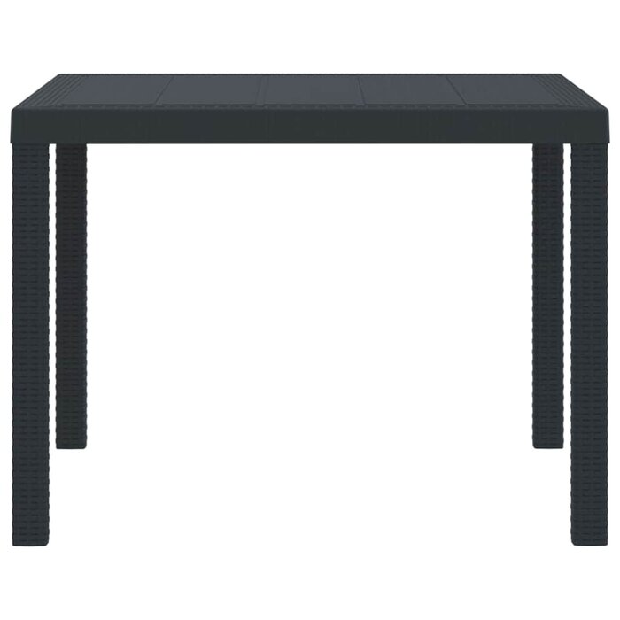 Vidaxl Table de jardin en polyrotin anthracite 100 x 100 cm - 34% de remise