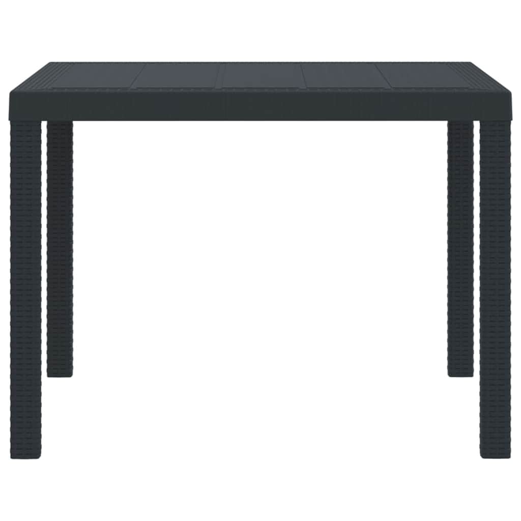 Vidaxl Table de jardin en polyrotin anthracite 100 x 100 cm - 34% de remise