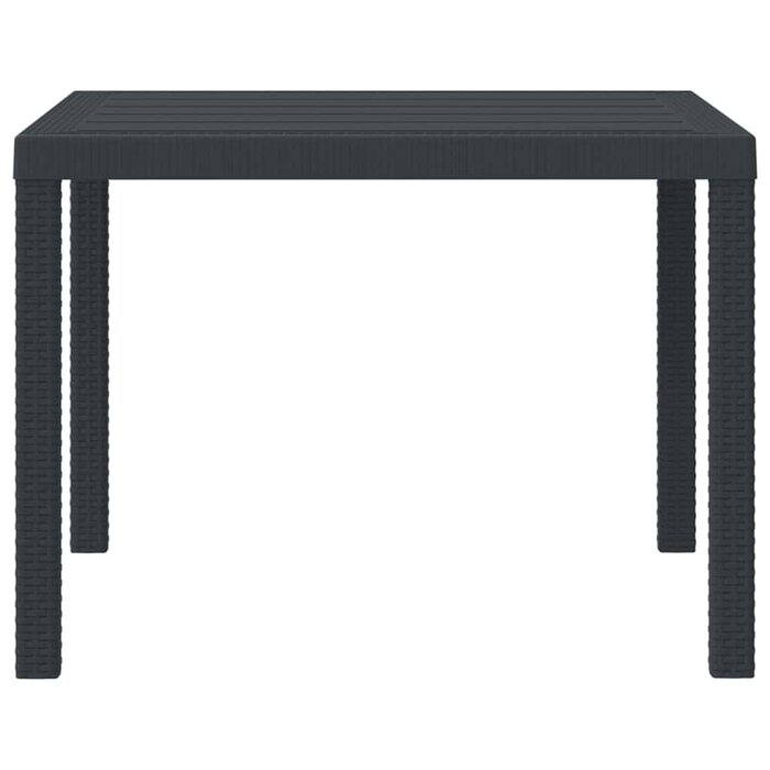 Vidaxl Table de jardin en polyrotin anthracite 100 x 100 cm - 34% de remise