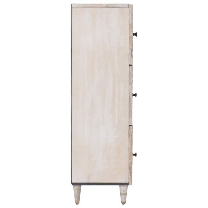 Vidaxl Armoire haute en bois de manguier blanc - 35% de remise