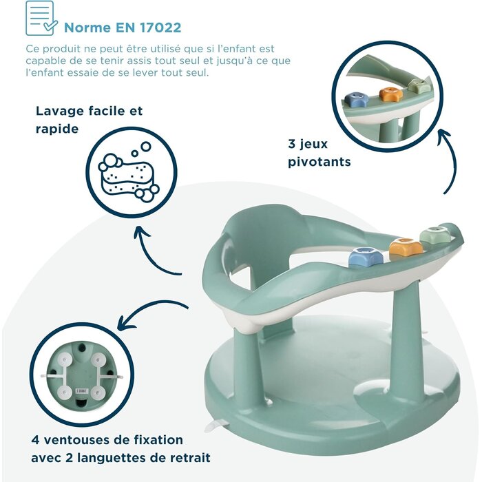Siège de bain pour bébé - Vert émeraude - 31% de remise