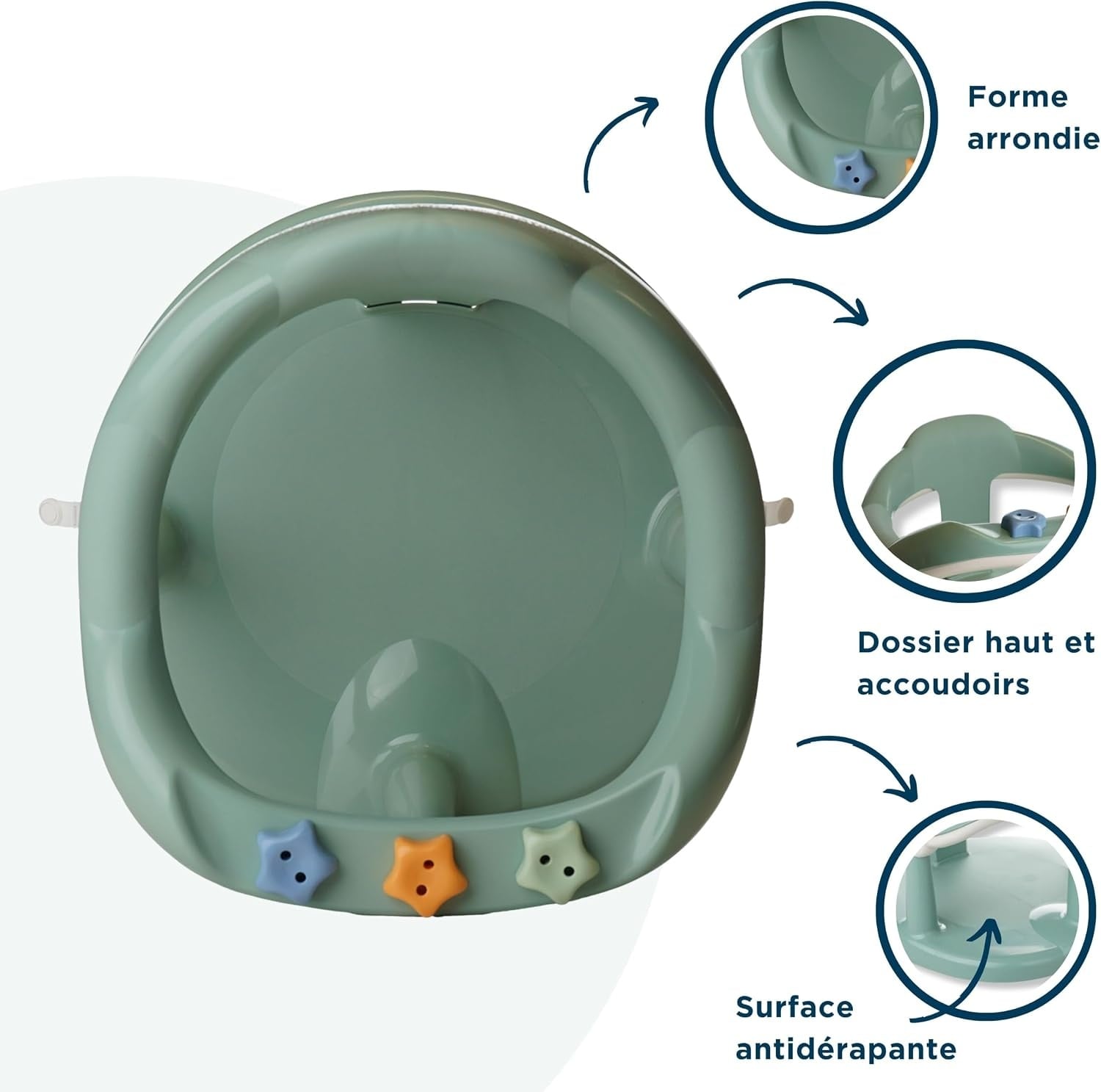 Siège de bain pour bébé - Vert émeraude - 31% de remise