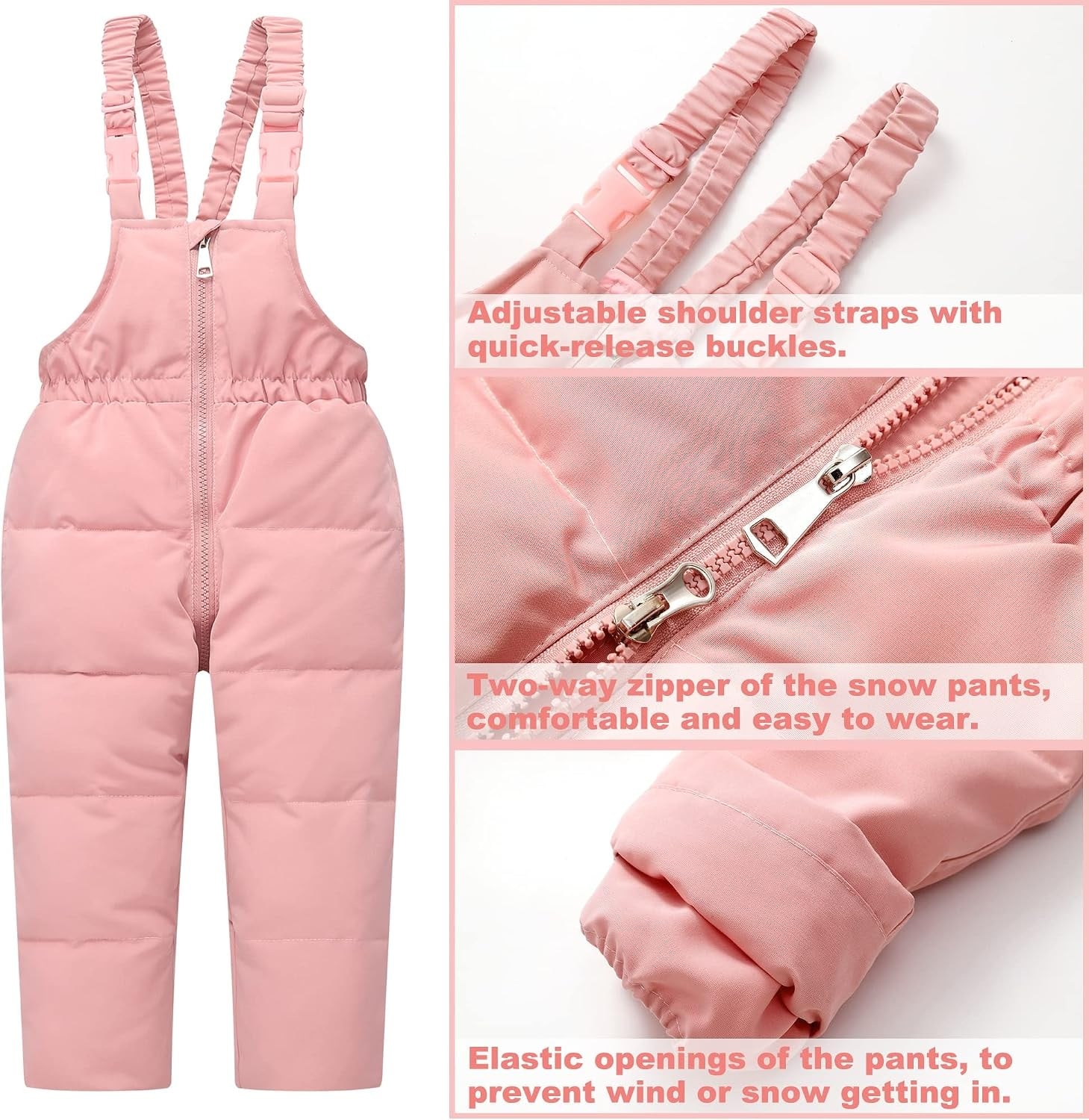 Combinaison de ski rose 2 pièces - Duvet 90% - 34% de remise