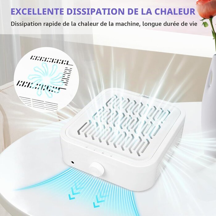 Aspirateur à poussière d'ongles pro 120W - Blanc - 27% de remise
