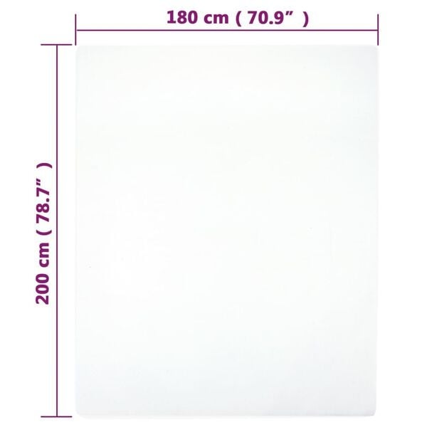 Vidaxl Drap-housse jersey 180x200 cm coton blanc - 31% de remise