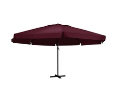 Vidaxl Parasol de jardin 600 cm bordeaux - Mât alu - 52% de remise