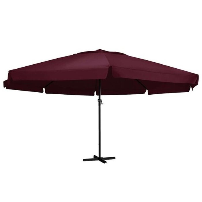 Vidaxl Parasol de jardin 600 cm bordeaux - Mât alu - 35% de remise