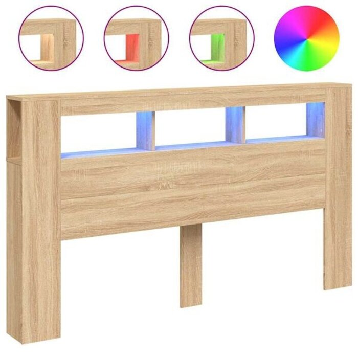 Vidaxl Tête de lit LED 180 cm - Aspect chêne sonoma - 35% de remise