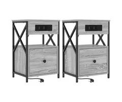 Vidaxl Lot de 2 tables de chevet gris Sonoma - 51% de remise
