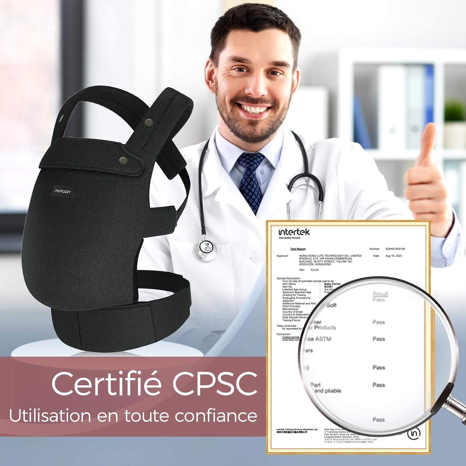 Porte-bébé ergonomique réglable 3-20 kg Noir - 34% de remise