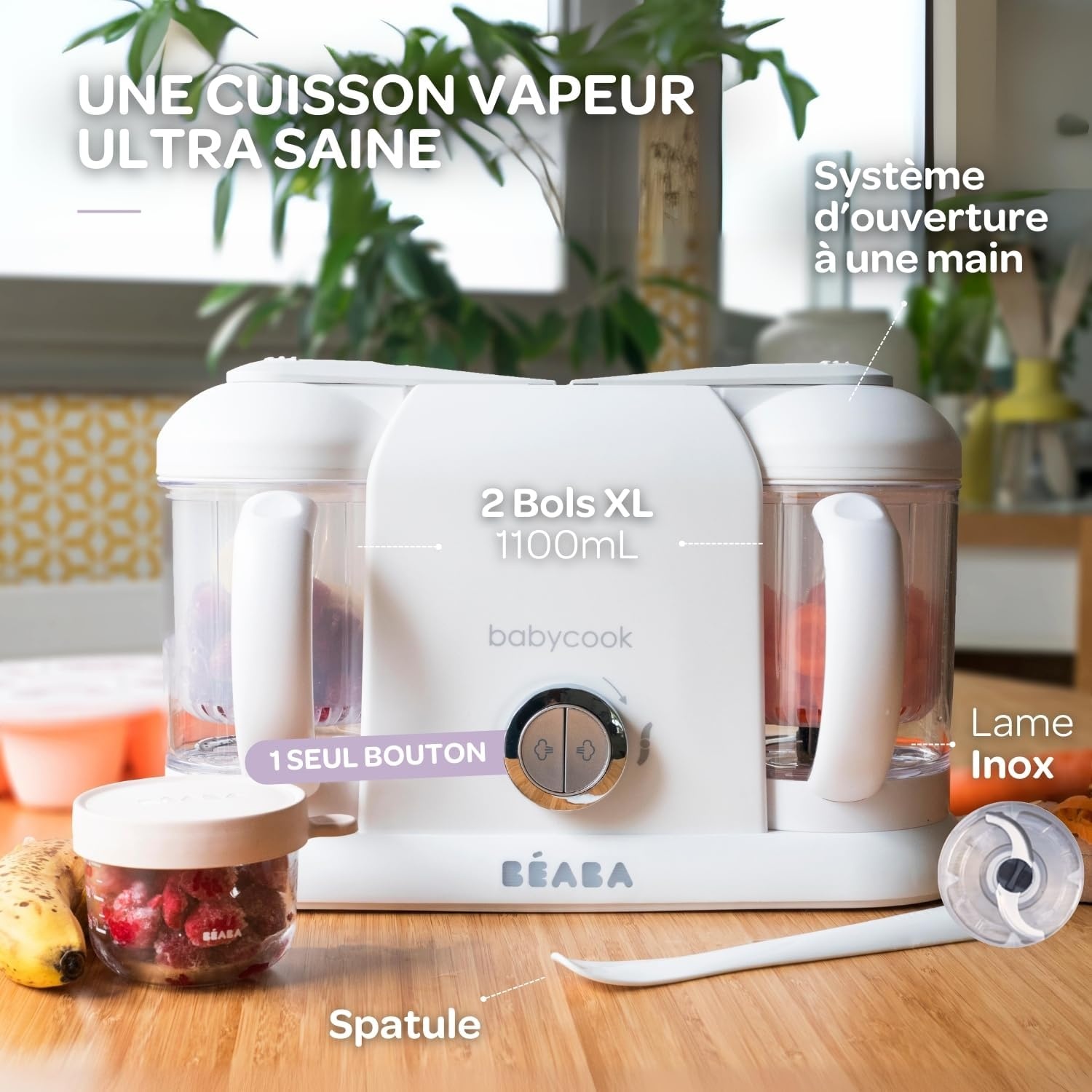 Robot cuiseur bébé 4-en-1 2,2L - Blanc/Argent - 34% de remise