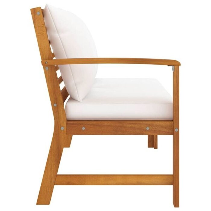 Vidaxl Banc de jardin en acacia 114,5 cm avec coussin crème - 35% de remise