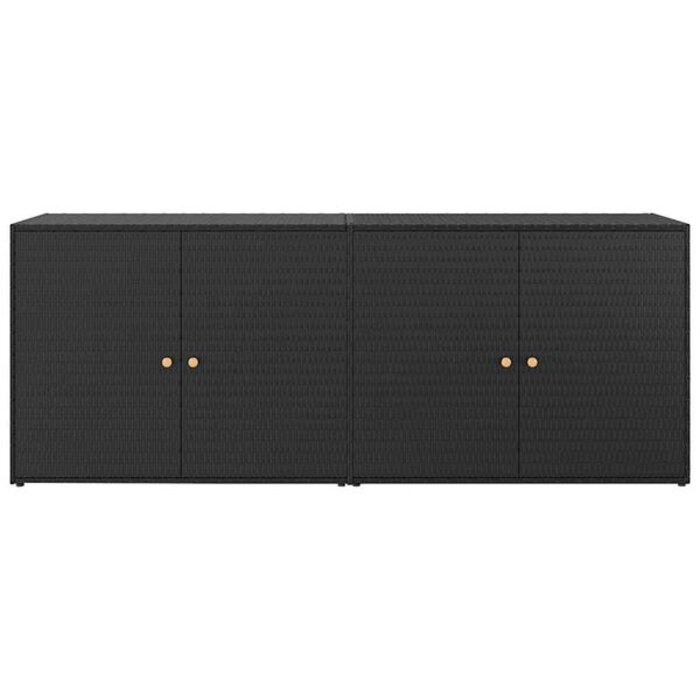 Vidaxl Armoire de jardin en résine tressée noire 198 cm - 35% de remise