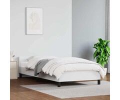 Vidaxl Cadre de lit 90x190 cm en similicuir blanc - 50% de remise